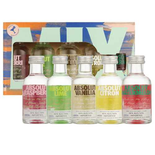 Absolut Vodka Miniatuur Mix Set 5 250ml