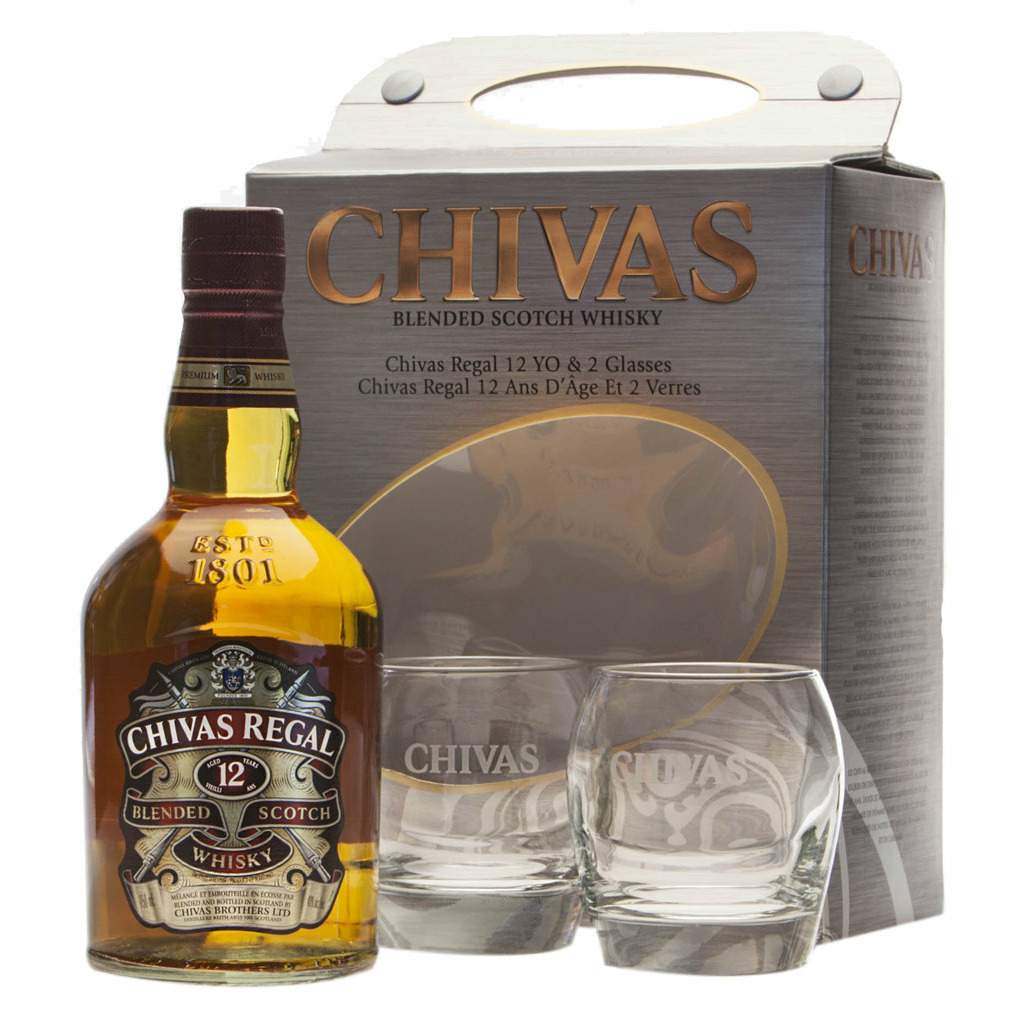 Chivas Regal, 12 Y (Cadeau met 2 glazen) 70cl