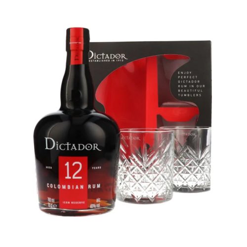Dictador, 12 years - Giftpack 2 Glasses 70cl