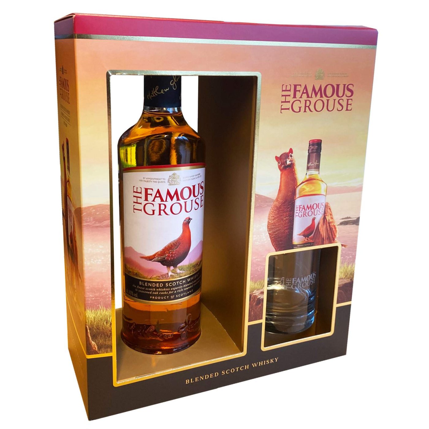 Famous Grouse - Gift Pack Glas 70cl