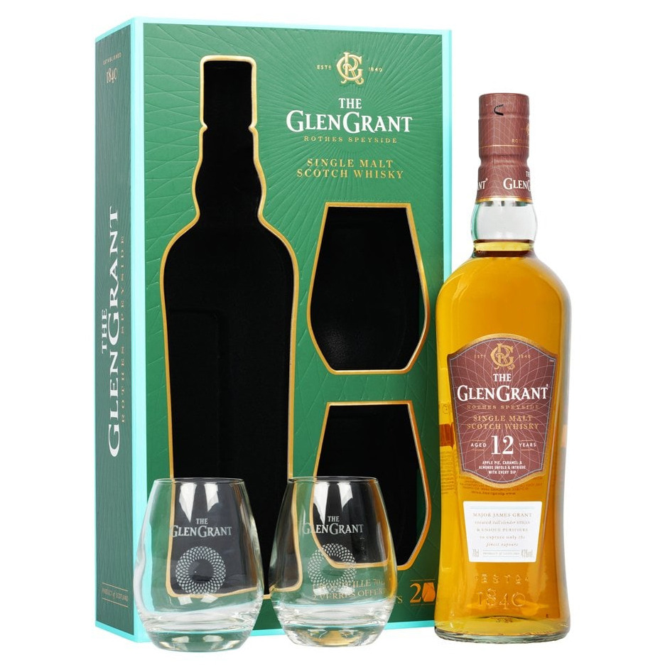 Glen Grant, 12 years - Gift Pack 2 Glazen 70cl