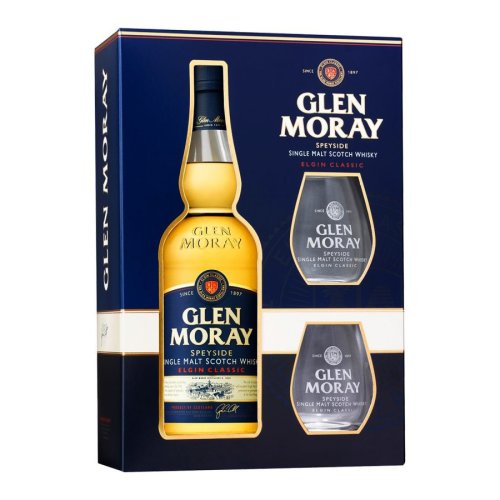 Glen Moray - Cask Finish met glazen 70cl Whisky vind je op...