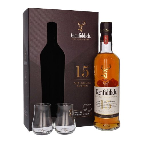 Glenfiddich, 15 years - Giftpack met 2 Glazen 70cl