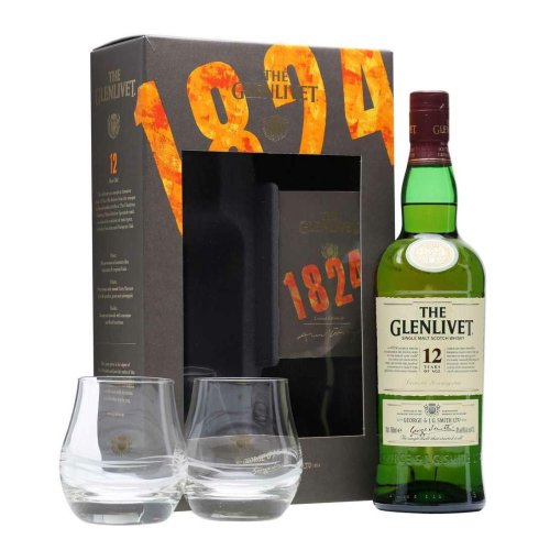 Glenlivet, 12 Y (Whiskygeschenk met glazen) 70cl