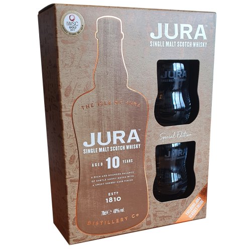 Isle of Jura, 10 years - Gift Pack 2 Glazen 70cl