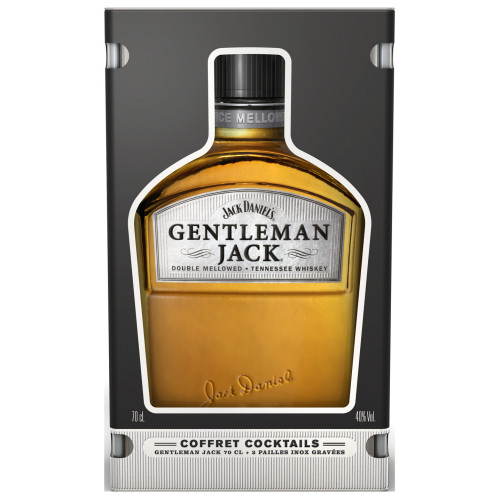 Jack Daniel's - Gentleman Jack Tinnen Giftpack met 2 metalen rietjes 70cl
