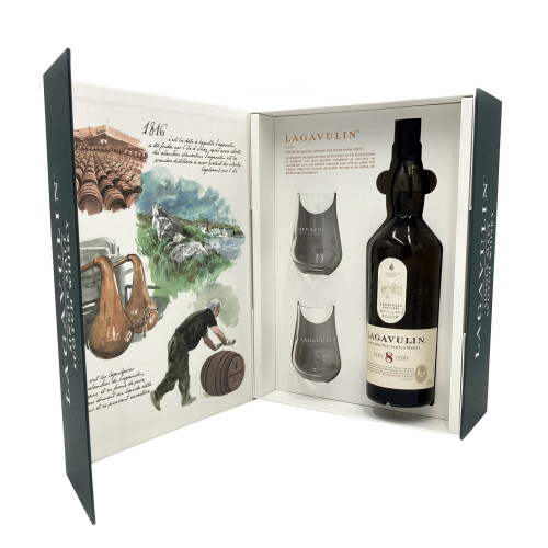 Lagavulin, 8 years - Giftpack 2 Glazen 70cl