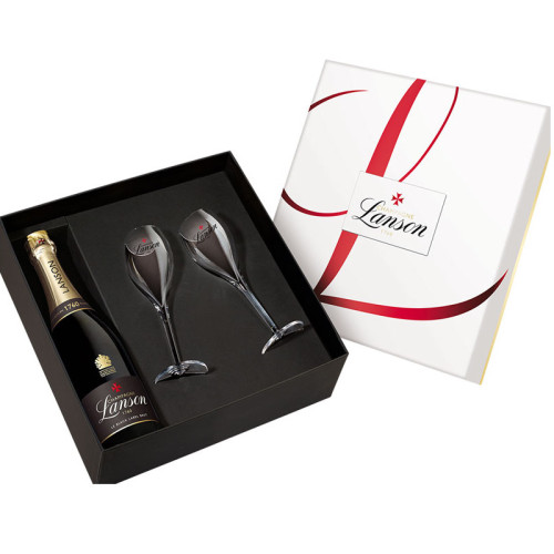 Lanson - Le Black Label Brut Giftpack 2 Glasses 75cl
