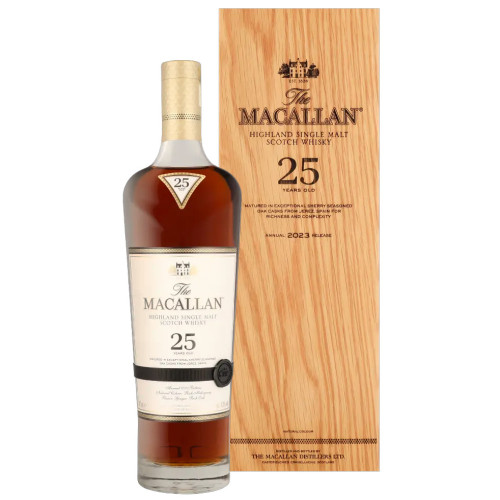 Macallan, 25 years - Sherry Oak 2023 in Wooden Giftbox 70cl