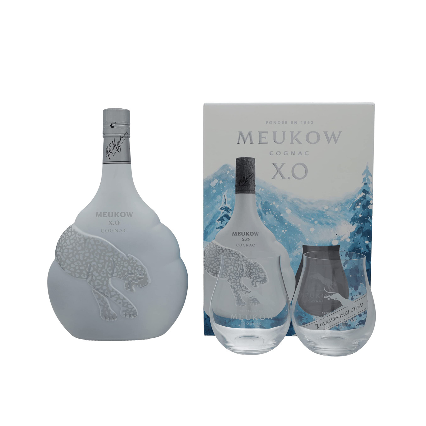 Meukow - XO Ice Panther Giftpack met Glas 70cl