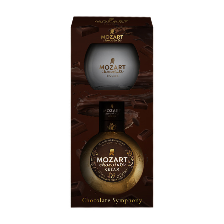 Mozart - Gold Chocolate Giftpack Glass 50cl