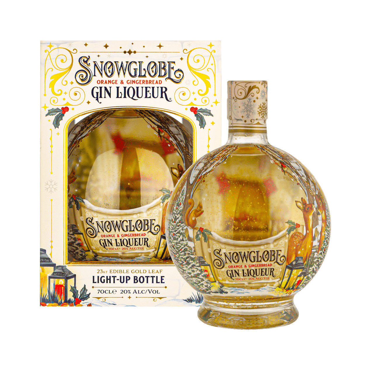 Perseus Higgins Schots Snow Globe - Orange & Gingerbread Gin Liqueur 70cl Likeur vind je...