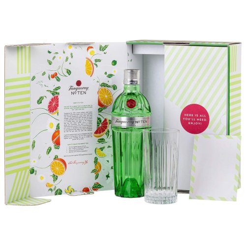 Tanqueray Ten Giftpack Glas 70cl