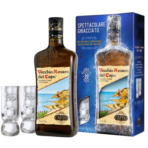 Vecchio Amaro Del Capo - Caffo Giftpack 2 Glazen 70cl