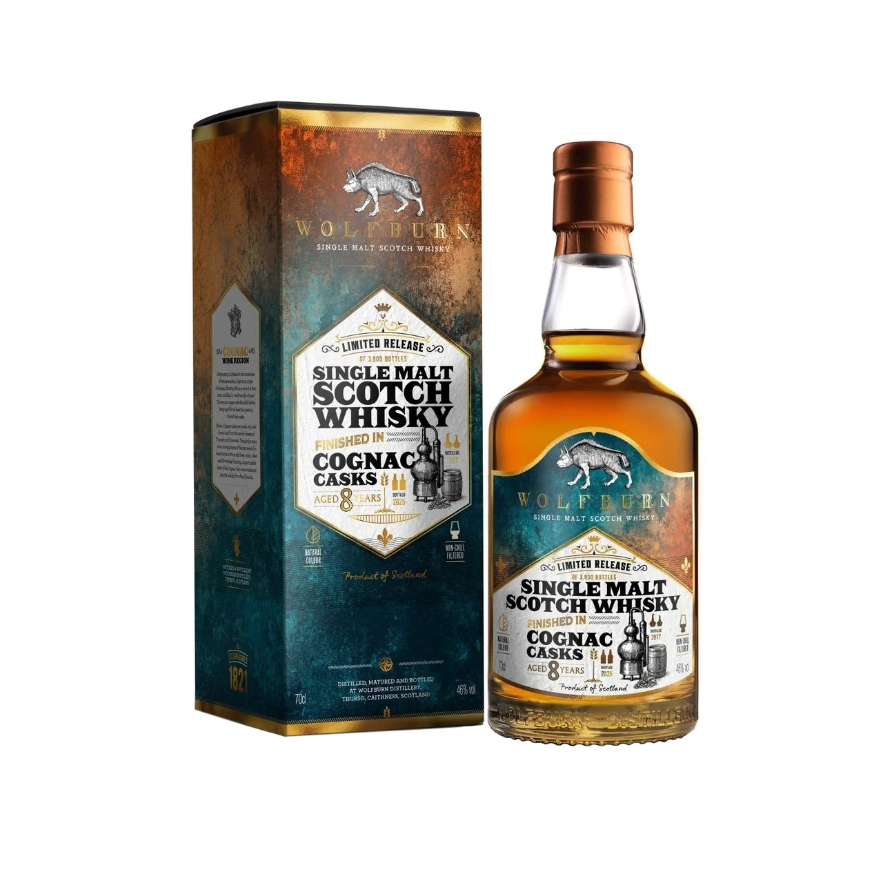 Wolfburn, 8 Y  - Cognac Cask Finish 70cl